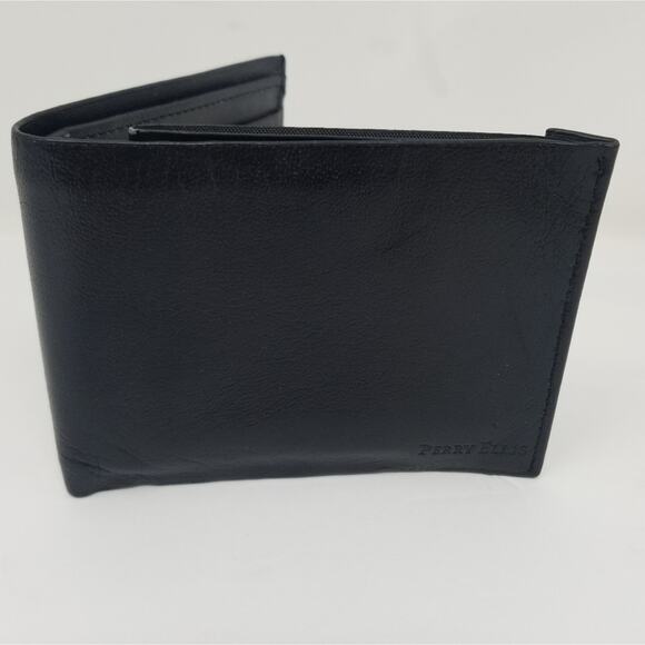 Perry Ellis Black Leather Men's Wallet - Picture 7 of 8